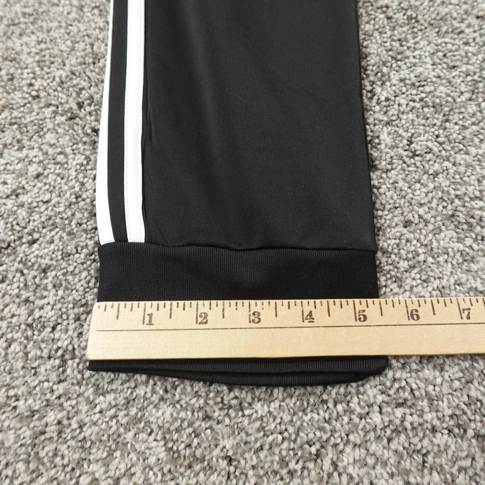 NEW Adidas Pants Mens M Black Track Warm Up Drawstring Jogger Sweatpants Run Gym